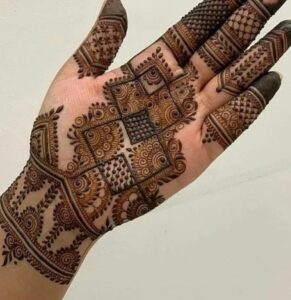 modern back hand mehndi design