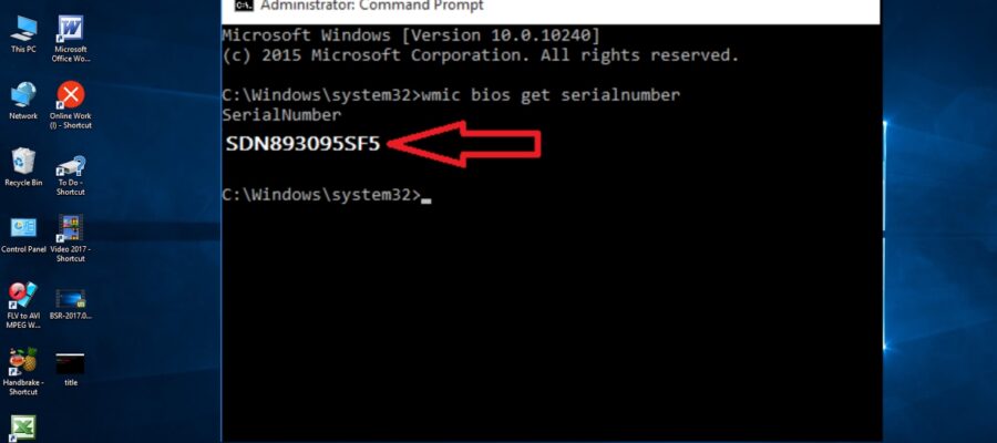 serial number of laptop