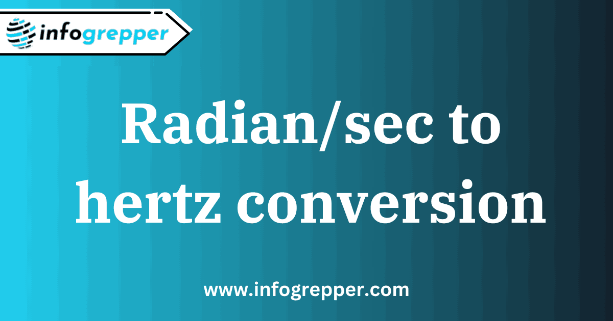 Radian/sec to hertz